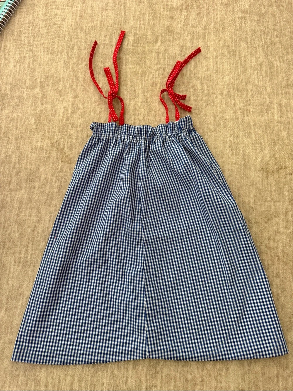 Strawberry Appliqué Gingham Sundress